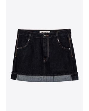 Semicouture Floriane Mini Denim Skirt - Black