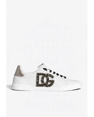 Dolce & Gabbana Portofino Dg Applique Sneakers - White