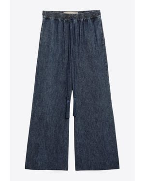 Valentino Washed Wide-Leg Jeans - Blue