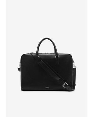Tom Ford Minimal Leather Briefcase With Logo - Black