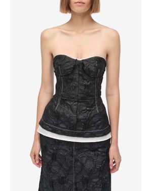 Jonathan Simkhai Zander Bustier Top - Black
