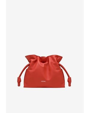 Loewe Mini Flamenco Nappa Leather Clutch - Red