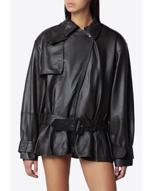 ROTATE BIRGER CHRISTENSEN High-Collar Biker Jacket - Black