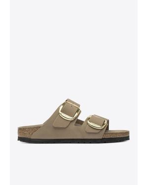 Birkenstock Arizona Big Buckle Suede Sandals - White
