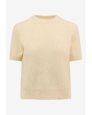 Maison Margiela Cropped Knit Top - Natural