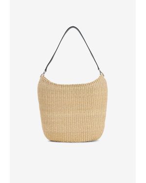Phoebe Philo Small Slope Woven Viscose Sling Bag - White