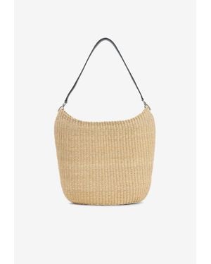 Phoebe Philo Small Slope Woven Viscose Sling Bag - White