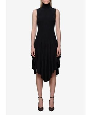 Alaïa Sculpting Pointed Midi Dress - Black