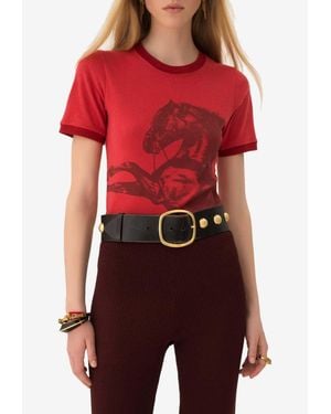 Chloé Baby-Fit Logo Print T-Shirt - Red