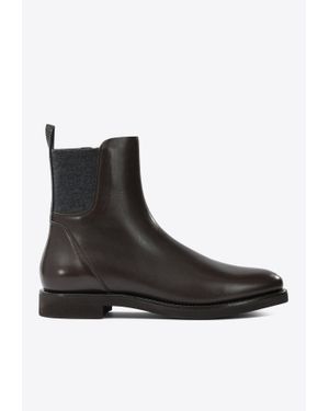 Brunello Cucinelli Calf Leather Chelsea Boots - Black