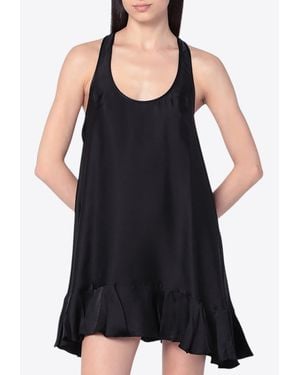 Anine Bing Lilith Silk-Blend Mini Dress - Black