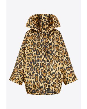 Alaïa Layered Ocelot-Print Twill Coat - Natural