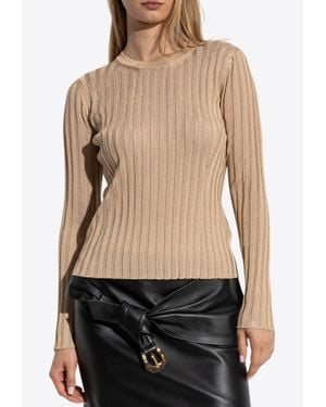 Versace Ribbed Knit Fitted Top - Black