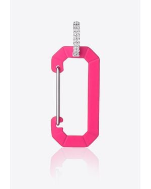 Eera Big Fluo Chiara 18K Single Earring With Diamonds - Pink