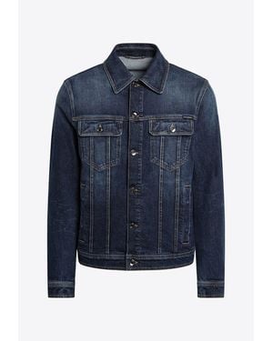 Dolce & Gabbana Logo Patch Denim Jacket - Blue