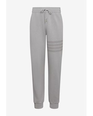 Thom Browne Loopback Overdyed 4-Bar Track Pants - Gray
