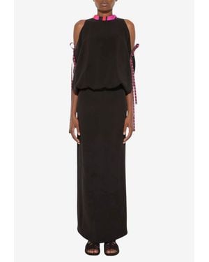 PUCCI Cold-Shoulders Maxi Dress - Black