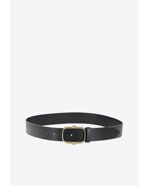 Isabel Marant Holis Leather Buckled Belt - White