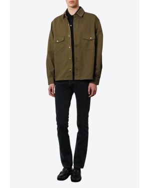Saint Laurent Long-Sleeved Oversized Shirt - Green