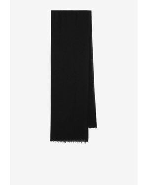 Destin Cashmere-Blend Fringed Scarf - Black