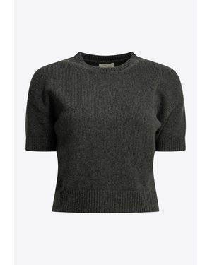 KHAITE Golden Cashmere Knit Top - Black