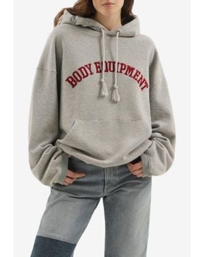 1989 STUDIO Logo-Printed Hooded Sweatshirt - Gray