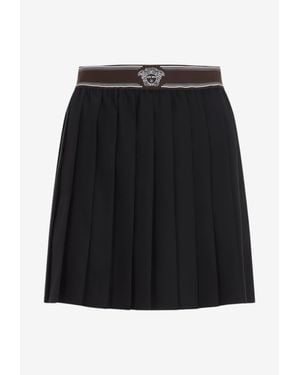 Versace Medusa Pleated Mini Skirt - Black