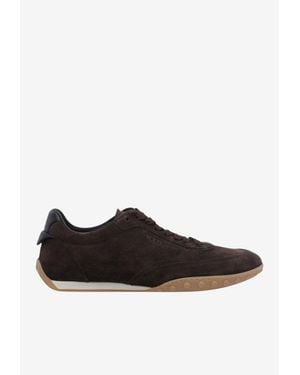 Tod's Suede Low-Top Sneakers - Black