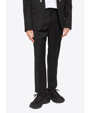 Balmain Straight-Leg Tailored Trousers - Black