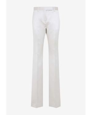 Tom Ford Straight-Leg Satin Tailored Pants - White