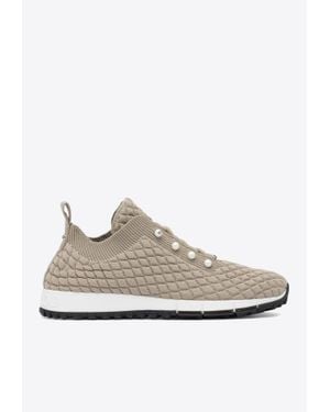 Jimmy Choo Veles Low-Top Knit Trainers - White