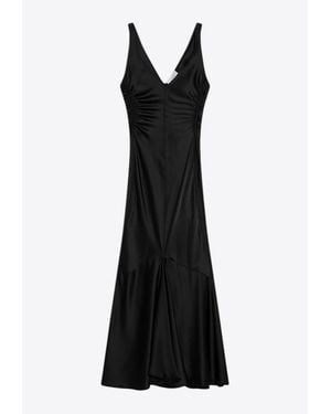 Sportmax Katia V-Neck Midi Dress - Black