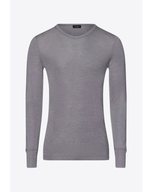 Hanro Long-Sleeved Crewneck Undershirt - Grey