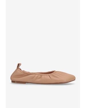 Niccolò Pasqualetti Obliqua Soft Leather Ballet Flats - White