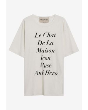Valentino Le Chat De La Maison Icon Muse Anti Hero T-Shirt - White