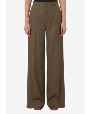 Max Mara Netto Prince Of Wales Wool Pants - Brown