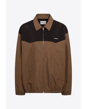 Miu Miu Vichy Check Blouson Jacket - Brown