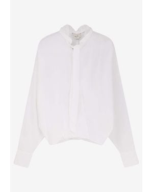 Alysi V-Neck Blouse With Bow - White