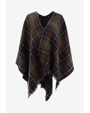 Barbour Montieth Serape Checked Poncho - Black