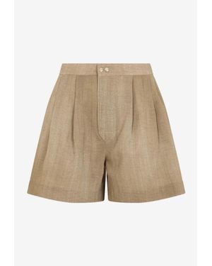 Ermanno Scervino Elastic-Waist Denim Shorts - Natural