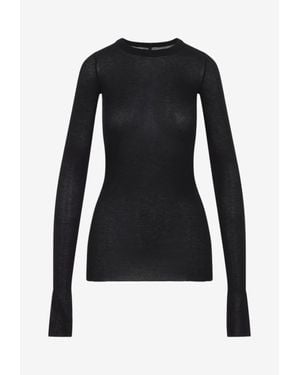 Rick Owens Ribbed Crewneck Sweater - Black