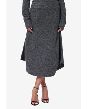 Entire studios Wool-Blend Midi Skirt - Grey