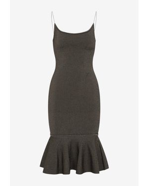 Jacquemus Maille Pina Fitted Midi Dress - Gray