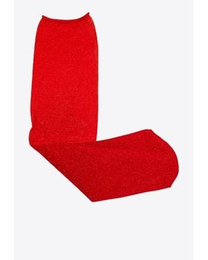 Antipast Lurex Long Socks - Red