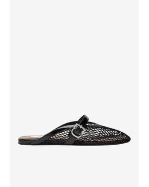 Alaïa Mesh Flat Mules - White