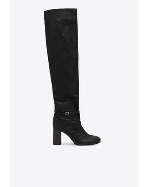Lemaire 80 Anatomic Over-The-Knee Leather Boots - Black