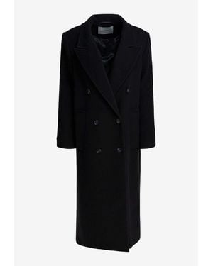 IVY & OAK Clemence Double-Breasted Wool Coat - Black