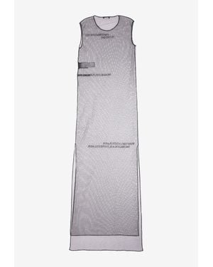 Ann Demeulemeester Seda Sheer Mesh Maxi Dress - Gray
