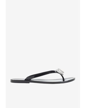 Mach & Mach Double Heart Thong Sandals - White