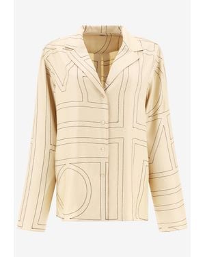 TOTEME Monogram Silk Shirt - Natural